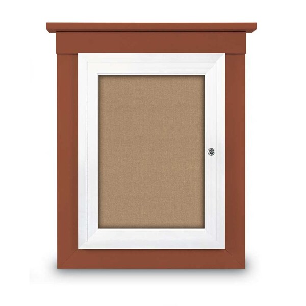 42"x32" 2-Door Enclosed Letterboard, Header, Grey Vinyl/Lt Oak
